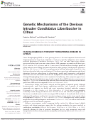 Cover page: Genetic Mechanisms of the Devious Intruder Candidatus Liberibacter in Citrus