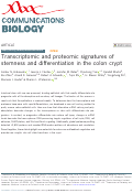 Cover page: Transcriptomic and proteomic signatures of stemness and differentiation in the colon crypt