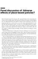 Cover page: Panel discussion of: Adverse effects of place-based policies?
